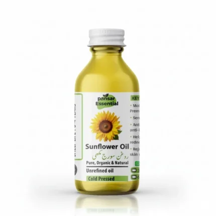 Pansar Essential Sunflower Oil Bottle - Pure, Organic, Natural, Unrefined, Cold Pressed, Key Benefits, Shelf Life 3-4 Years